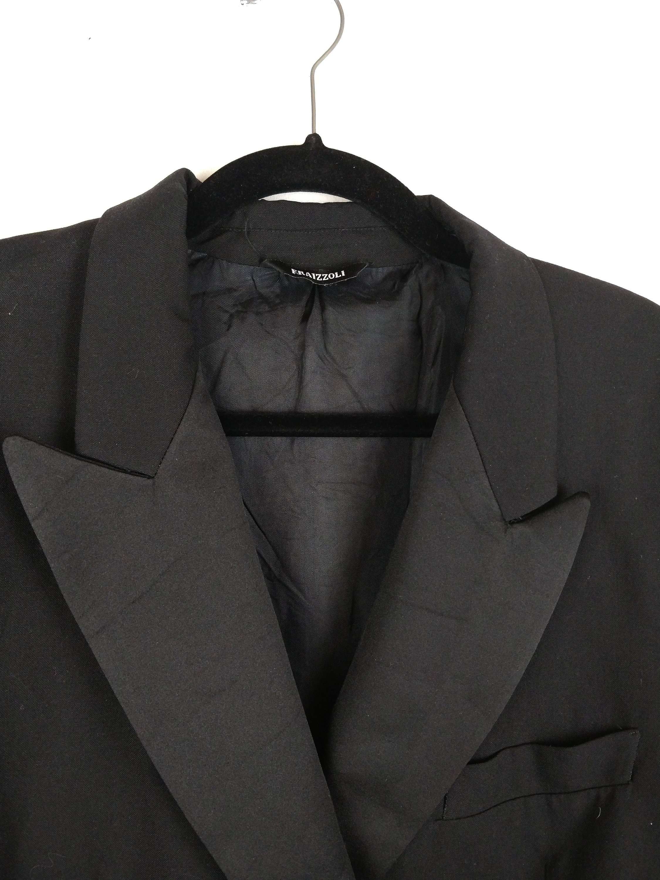 The Black Out Vintage Wool Fraizzoli Black Plain Blazer - Etsy