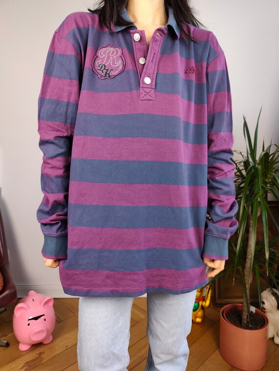 Vintage Robe di Kappa polo shirt long sleeve purp… - image 2