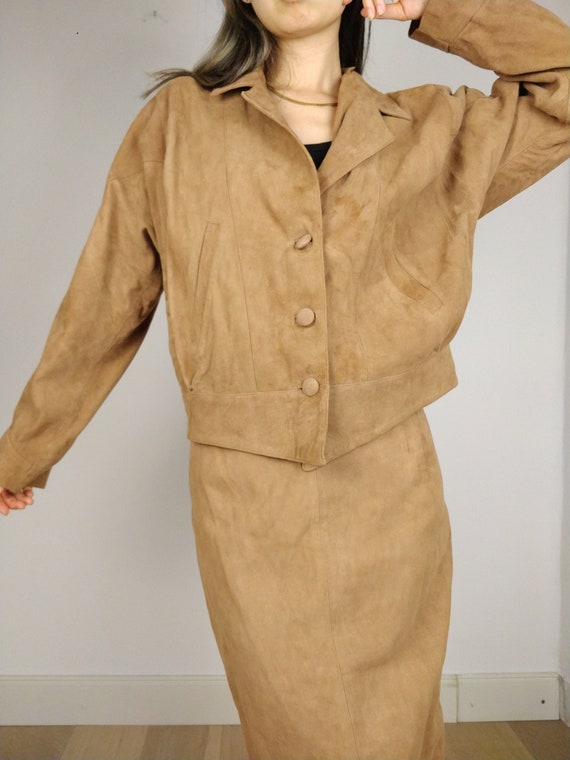 The Brown Suede Set | Vintage faux suede leather … - image 10