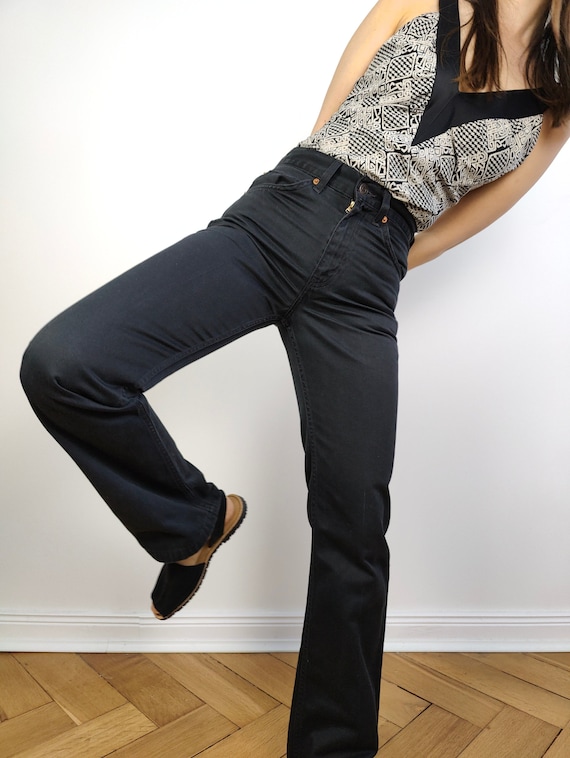 The Levi's 417 Black Denim Flare Boot Cut | Vintage Sta