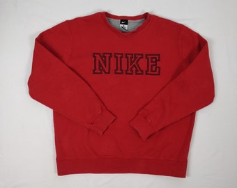 The Nike Spell Out Red Sweatshirt Vintage Red Nike - Etsy