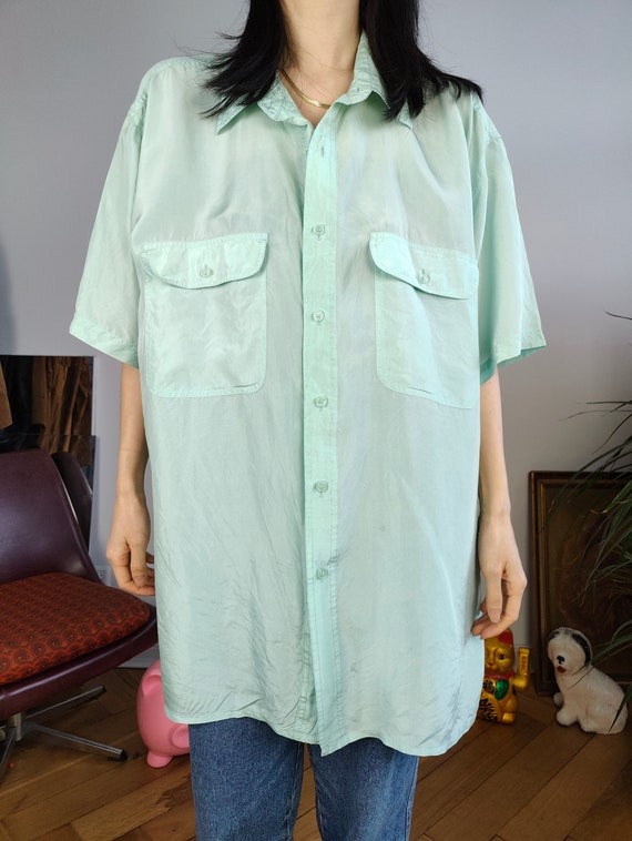 womens mint green blouse