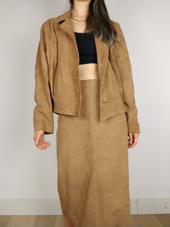 The Brown Suede Set | Vintage faux suede leather … - image 6