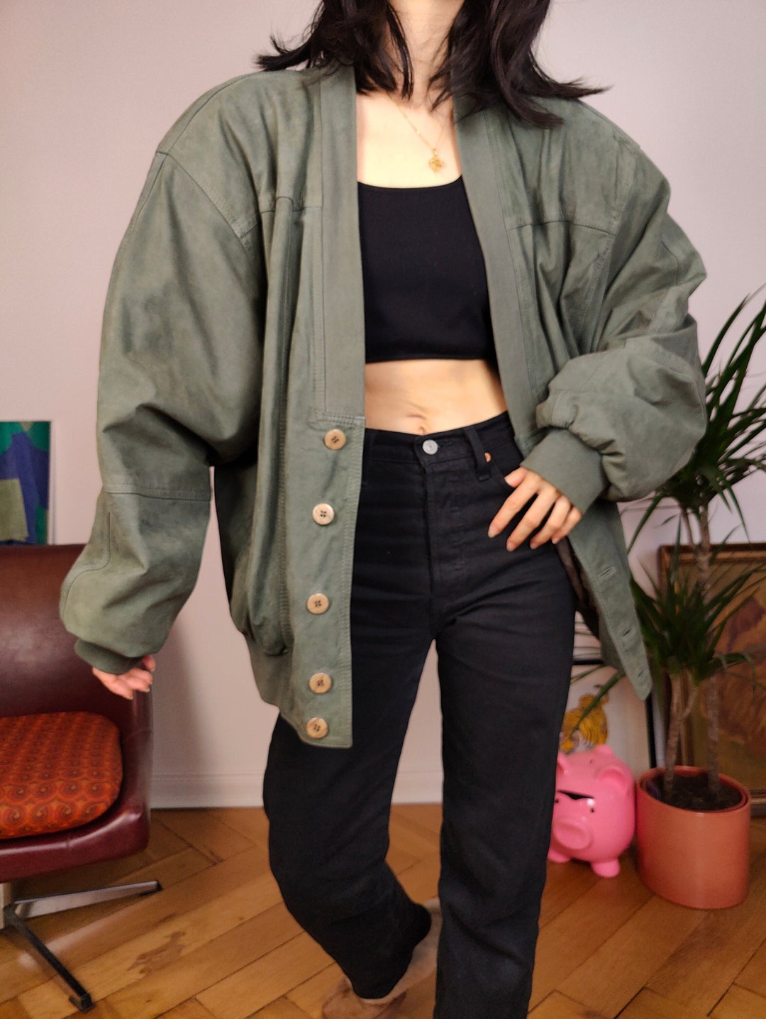 VICTORIAN BOMBER VEST / SAGE GRN