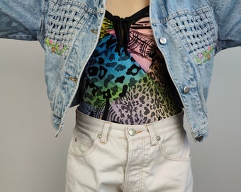 ジャケット・アウター 80s vintage flower denim jeans jacket s-l400.jpg