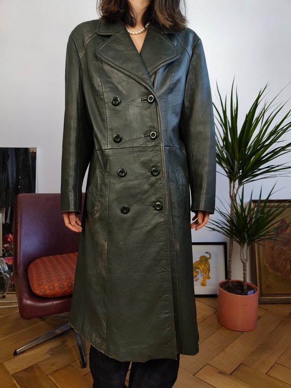 Manteau long cuir femme style matrix sale
