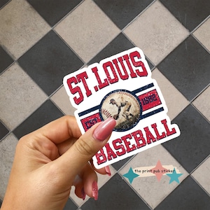 Distressed St. Louis Baseball Sticker | Vinyl Sticker | Holographic | Shiny | Sports | Vintage Print Style