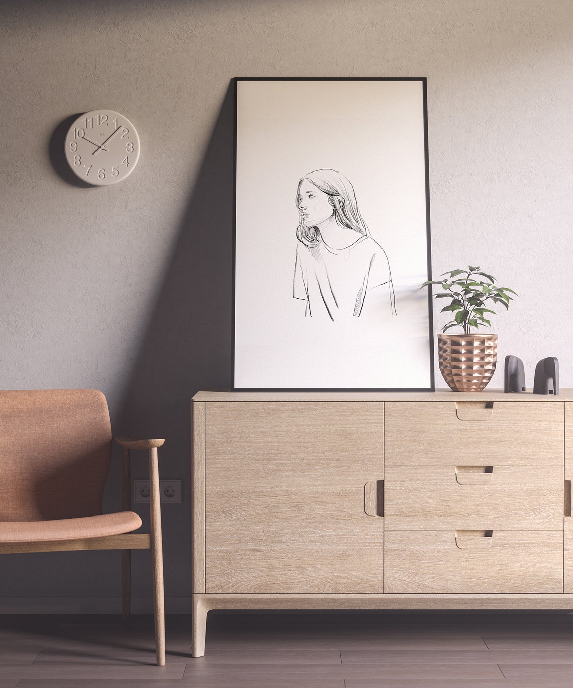 Printable Pencil Drawing Wall Art Etsy UK