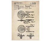 Patent Print - Star Trek USS Enterprise - Vintage Poster Wall Art A4