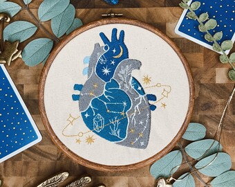 Velaris Embroidered Heart Hoop, Acotar Home Decor, Sarah J Maas Gift