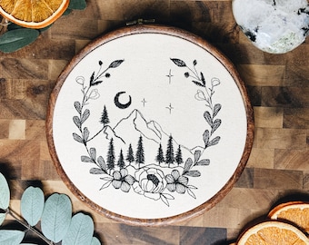 Velaris Embroidery Hoop | ACOTAR Night Court Decor | Fantasy Book Lover Wall Art
