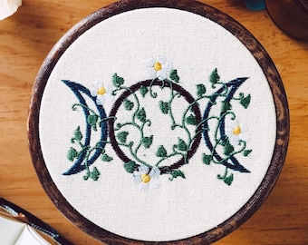 Triple Moon Wall Decor Pagan Alter Wiccan Witchy Gift Green Witch Book Nook Decor Handmade Gifts Cottage Hecate Moon Phase Goddess Coven
