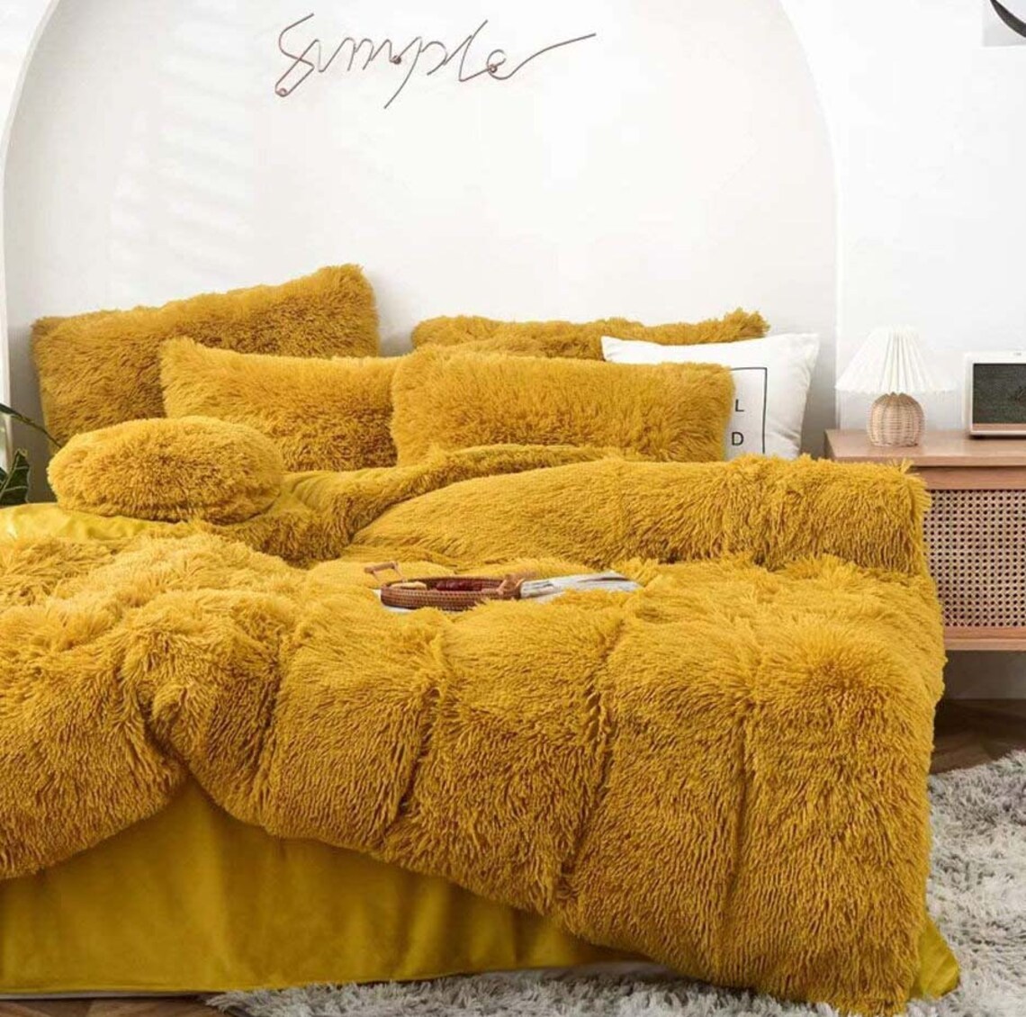 Yellow Queen 90x90 inches Velvet Duvet Cover Set Soft Etsy