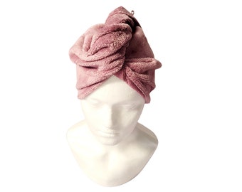 Hair towel turban made from bamboo towelling fits any age from child to adult