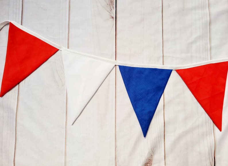 England flag colour bunting, Red, white and blue bunting, union jack party decoration, football birthday party decoration 