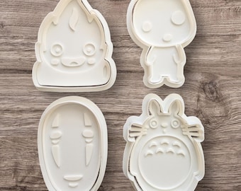 Ghibli Inspired | Cookie Cutter Set | Totoro | No Face | Kodama | Calcifer | 4 inch