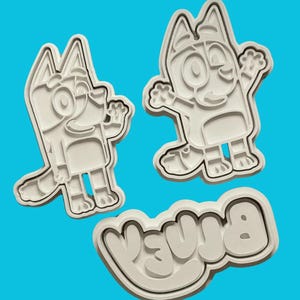 Bluey Inspired | Cookie Cutter Set | 3 Pieces | Cartoon Character Cutters | Great for Kids, Baking, Playdough & Fondant | 4 inches