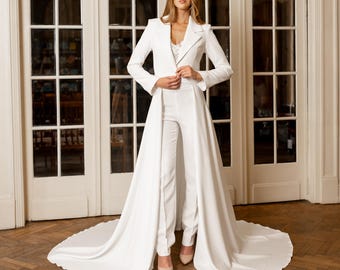 Bridal Blazer Dress With 50cm Train: Modern Wedding Suit - Etsy