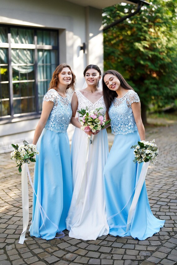 Lace crop hotsell top bridesmaid