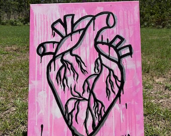 Pink Heart Painting