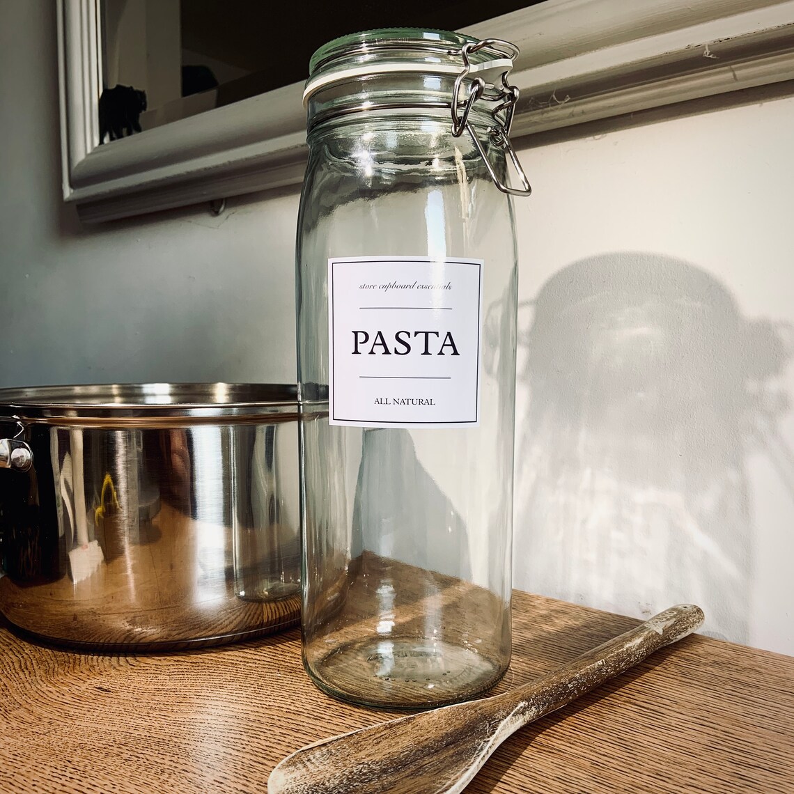 Pasta Storage Jar with Customisable Label Etsy