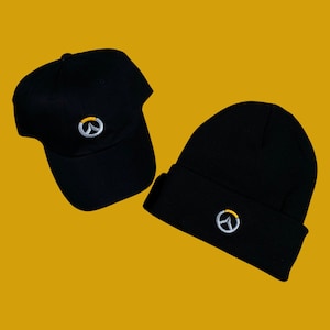 OVERWATCH gaming merch embroidered hats and beanies in black