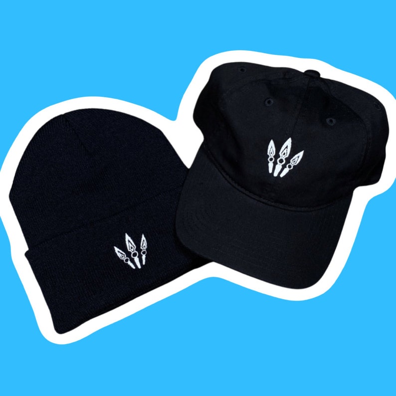 Jett Knives Valorant Gaming Merch Embroidered Hats and Beanies in Black