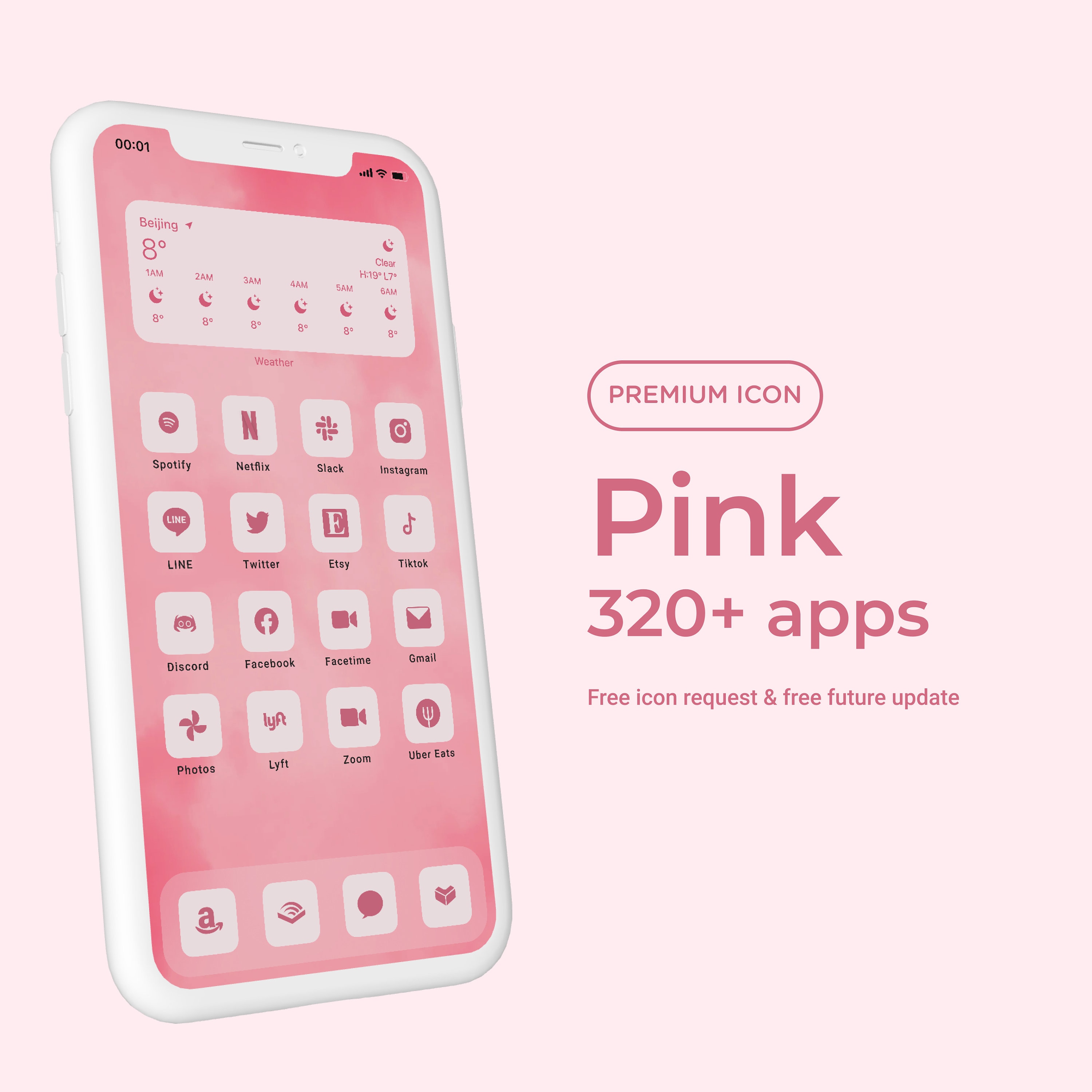 Pink App Icons Pack PREMIUM 320 Icon for iOS Home Screen | Etsy