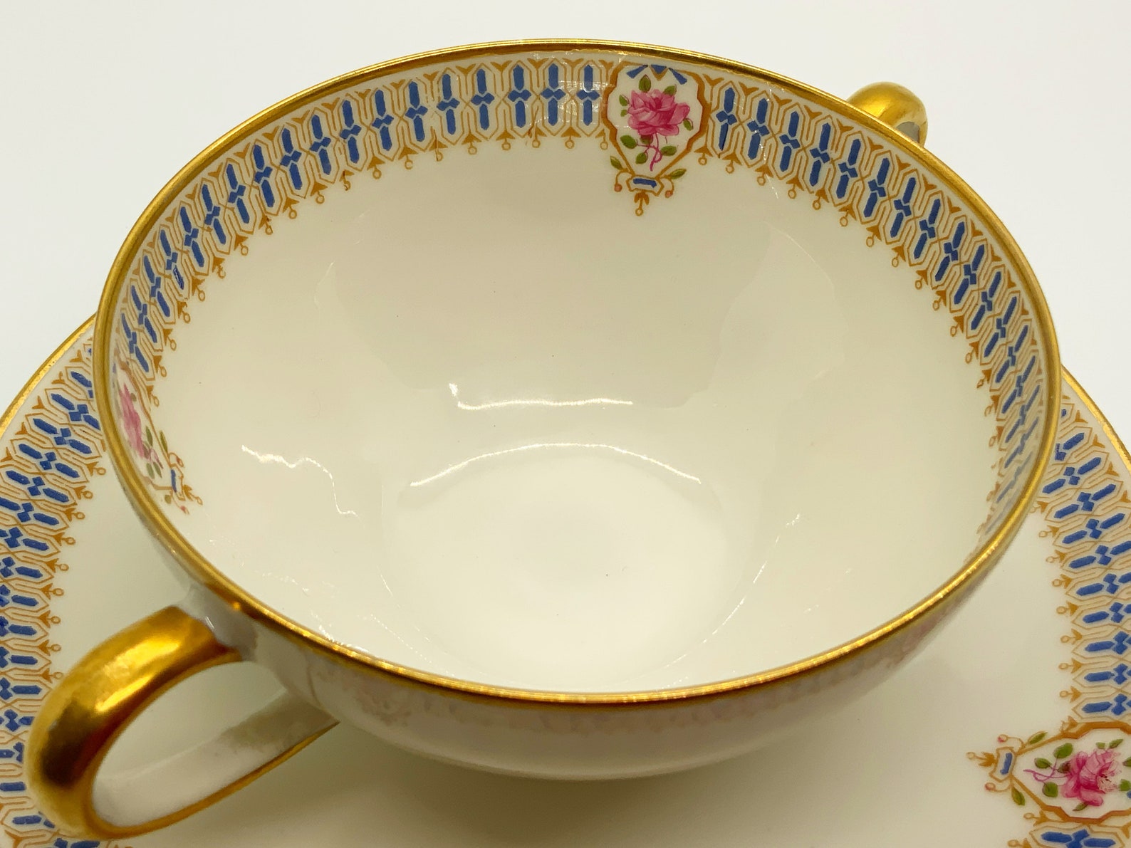Limoges Consommé Bowl Charles Ahrenfeldt Art Deco Pattern Etsy