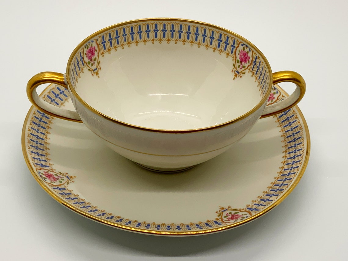 Limoges Consommé Bowl Charles Ahrenfeldt Art Deco Pattern Etsy