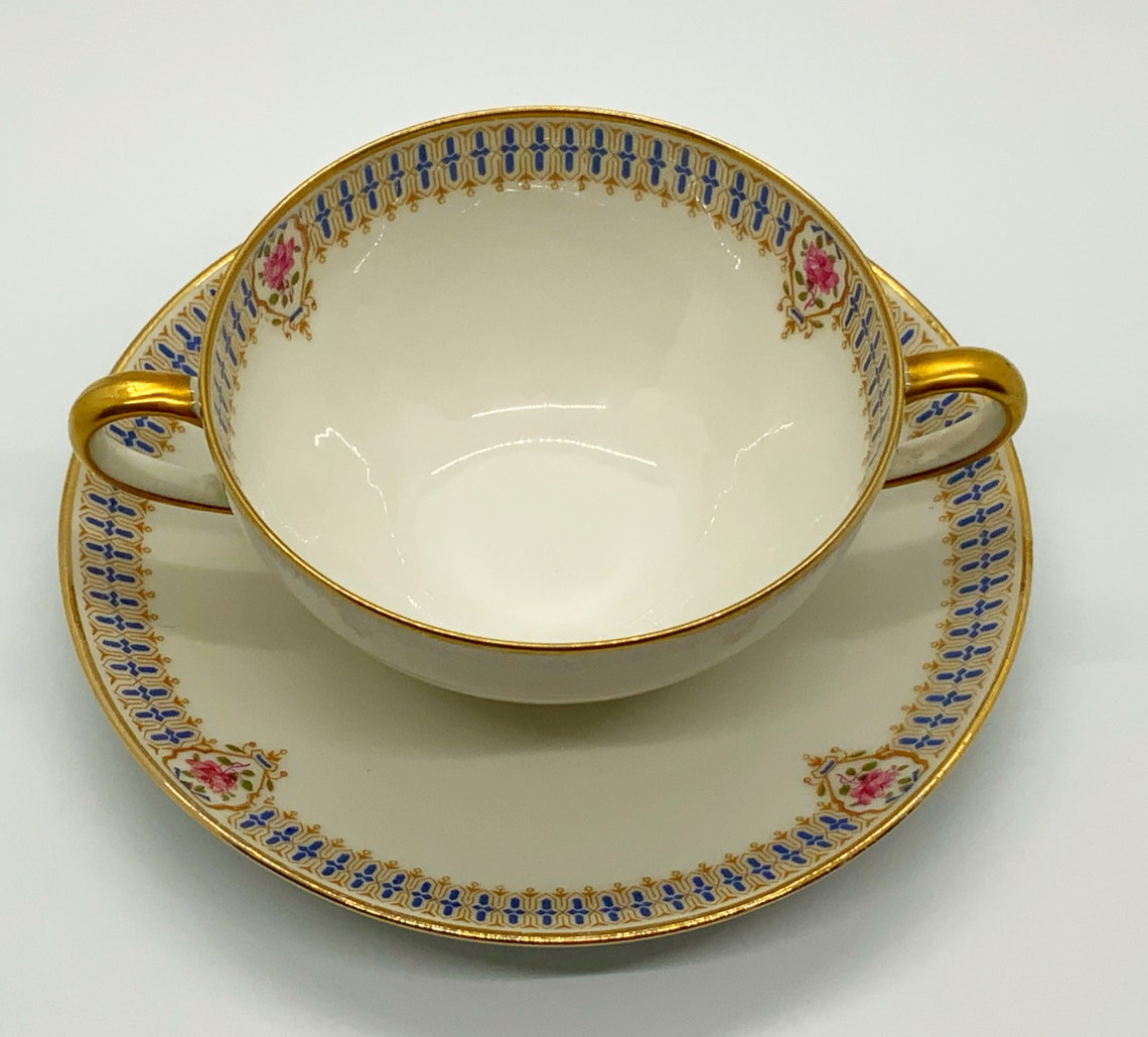 Limoges Consommé Bowl Charles Ahrenfeldt Art Deco Pattern Etsy