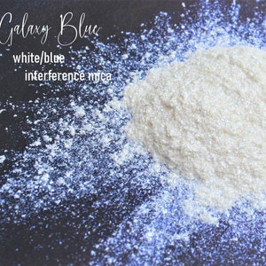 Galaxy Blue sparkle interference shimmer mica pigment powder vegan resin, nail polish, make up, slime, freshies, candle, wax, soap making