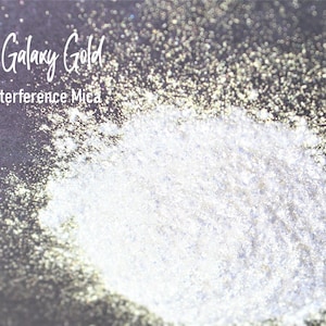 Galaxy Gold sparkle interference shimmer mica pigment powder vegan resin, nail polish, make up, slime, freshies, candle, wax, soap making