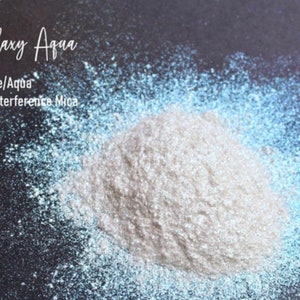 Galaxy Aqua Shimmer Mica Pigment: Snow Globes, Resin, Nail Polish, Soap Making