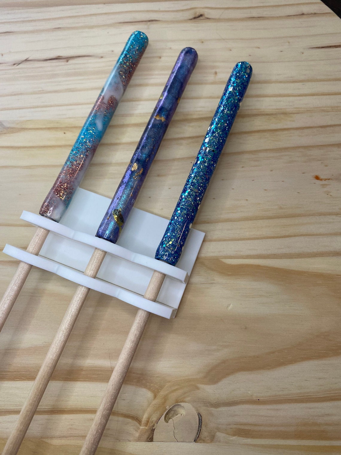 UV Resin Pen Holder Stand Three or Seven Slot Option Etsy