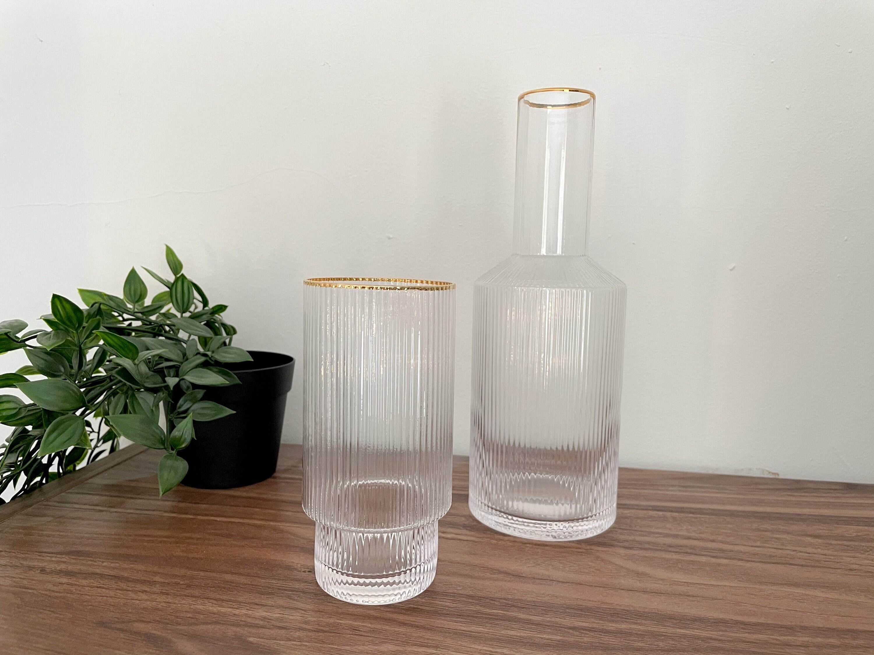 ribbed highball glass