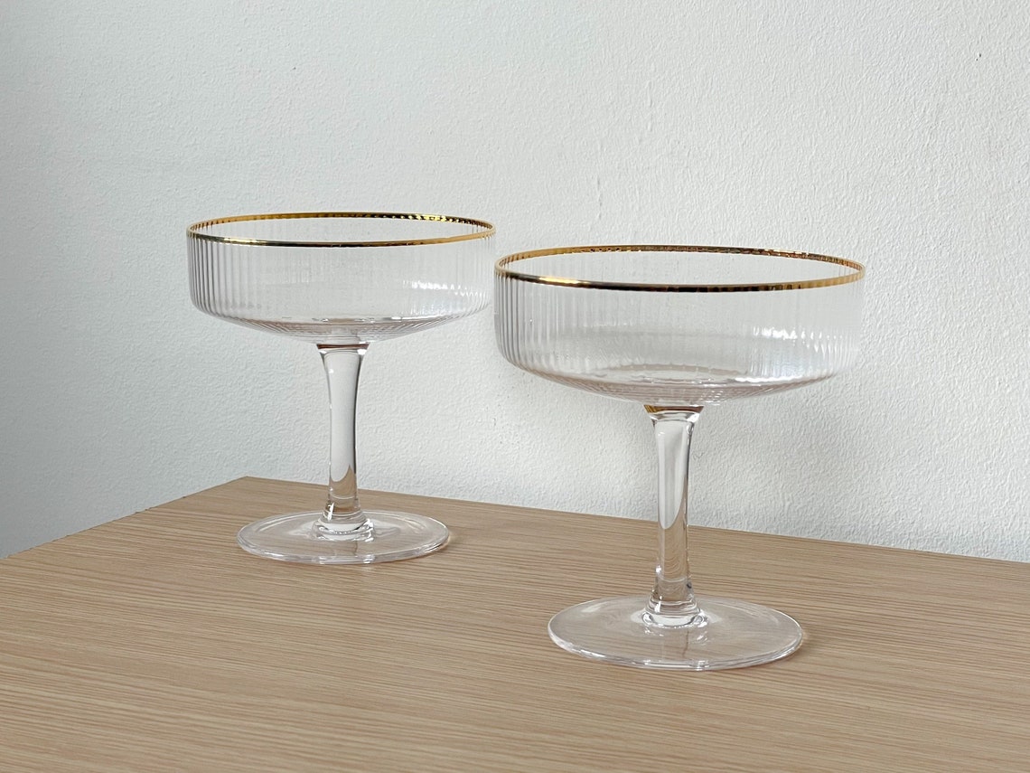 ribbed martini glass