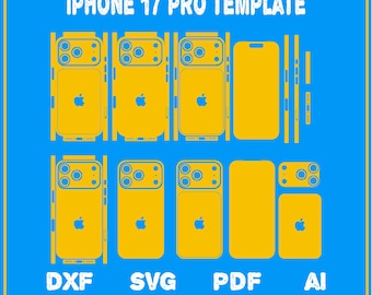 Plantilla para iPhone 17 Pro (Svg, Png, Dxf, AI, PDF) / Funda de teléfono SVG para Cricut, Silhouette, corte láser / Descarga digital