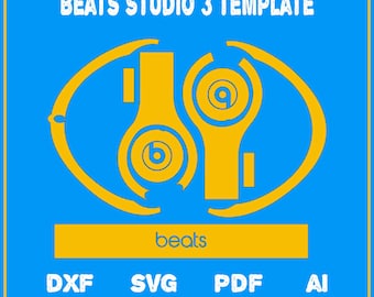 beats studio 3 Skin Template ,  full wrap skin cutting template dxf, SVG, EPS, Aİ, Pdf, Vector Cut File