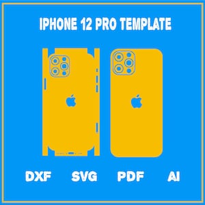 iPhone 12 Pro volledige wrap skin snijsjabloon dxf, SVG, EPS, Aİ, Pdf, silhouet, cricut vectorbestand knippen