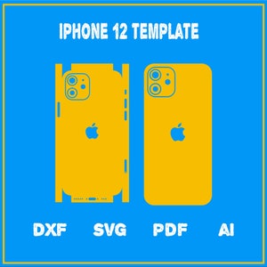 Modello di taglio per la pelle avvolgente completa per iPhone 12 dxf, SVG, EPS, AI, Pdf, silhouette, file di taglio vettoriale cricut