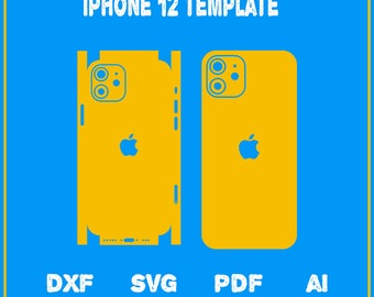iPhone 12 full wrap skin cutting template dxf, SVG, EPS, Aİ, Pdf,  silhouette, cricut Vector Cut File