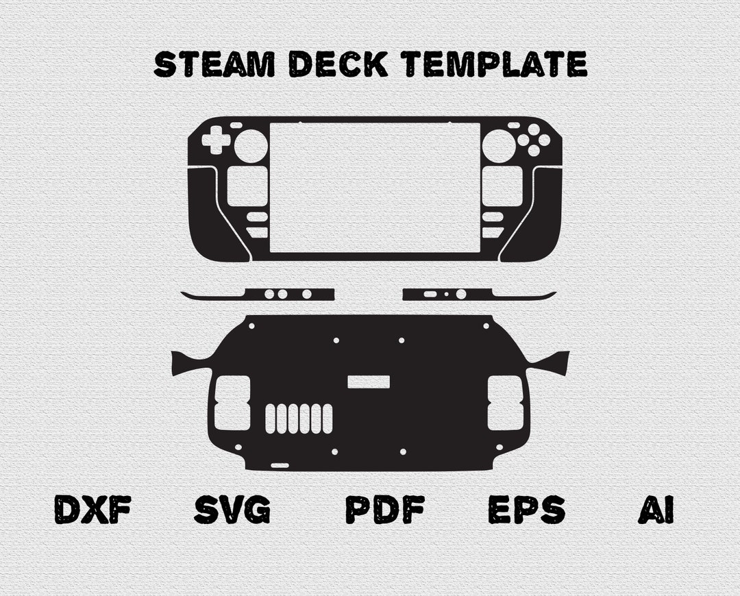 Steam Deck Skin Template SVG Cut File, Steam Deck Console Full Wrap