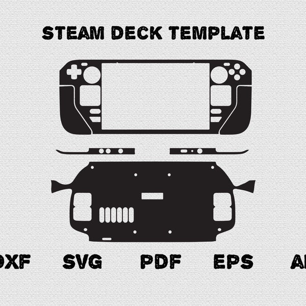 Steam deck Skin Template SVG Cut File, Steam deck Console full wrap skin cutting template