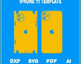 iPhone 11 full wrap skin cutting template dxf, SVG, EPS, Aİ, Pdf,  silhouette, cricut Vector Cut File