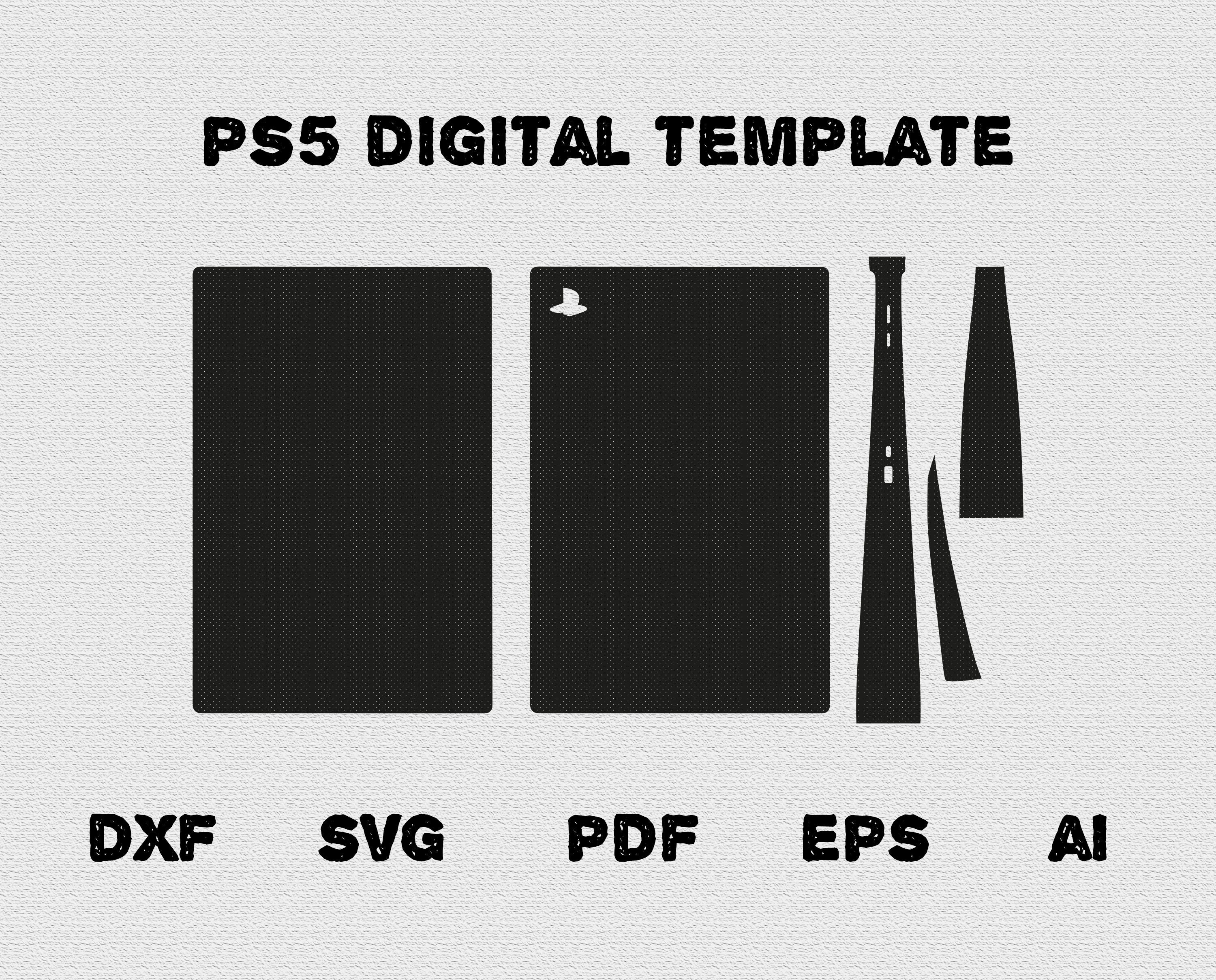 PS5 bundle skin template , Ps5 controller, Playstation 5 Disk Version  Console Template File, cricut , silhouette, Vector cut File