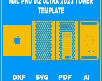 Mac Pro M2 Ultra 2023 Template Svg Png Dxf AI PDF | Mac Pro Tower Skin Wrap Decal SVG for Cricut Laser | Digital Download