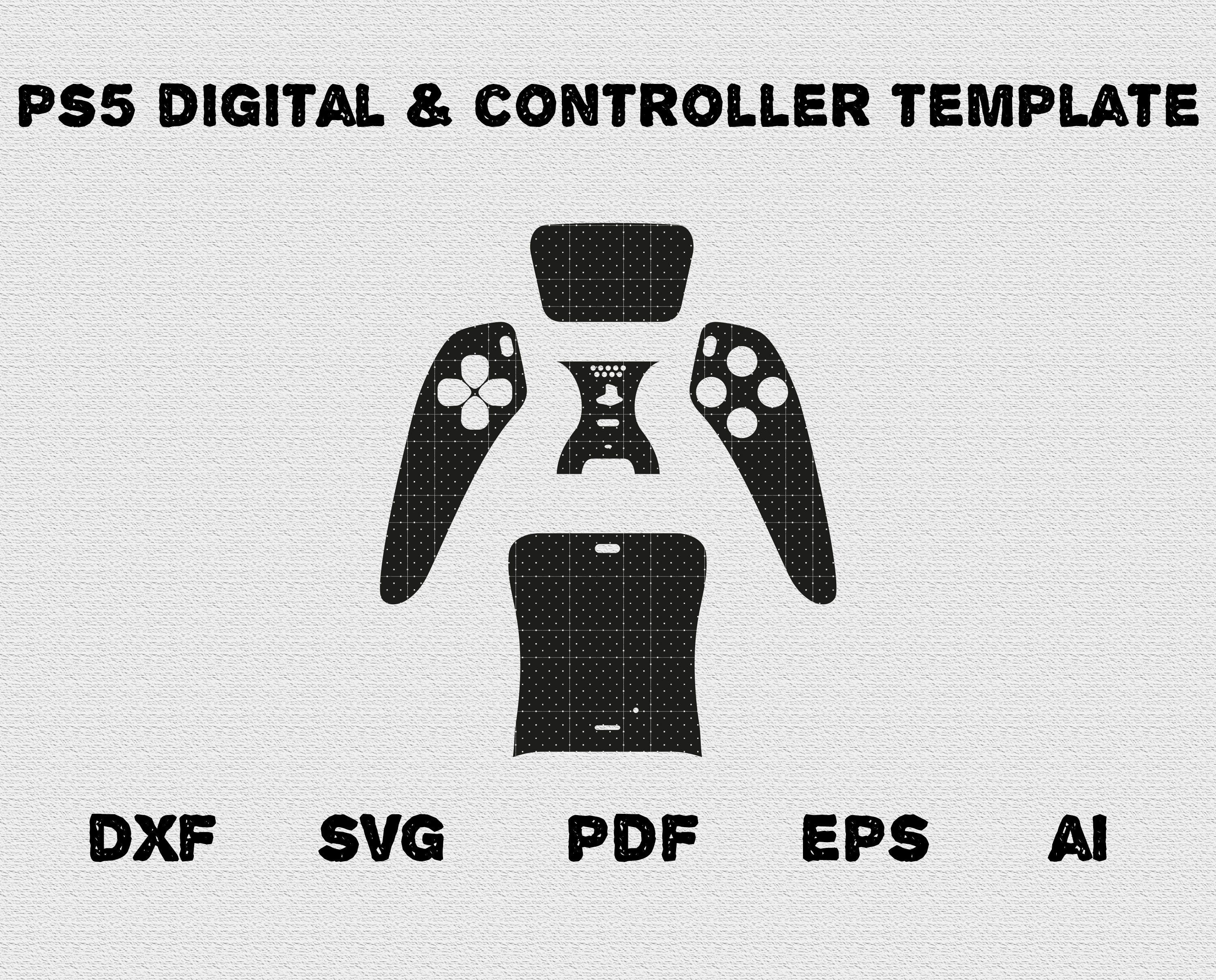PS5 bundle skin template , Ps5 controller, Playstation 5 Disk Version  Console Template File, cricut , silhouette, Vector cut File