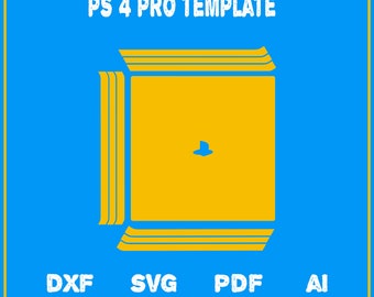 PS4 pro skin template ,  Playstation 4 pro Console Template File, cricut , silhouette,  Vector cut File