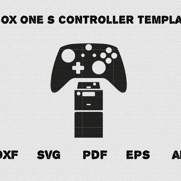 Plantilla de corte de piel de envoltura completa del controlador Xbox One S Dxf, SVG, EPS, Aİ, Pdf, silueta, archivo de corte vectorial cricut